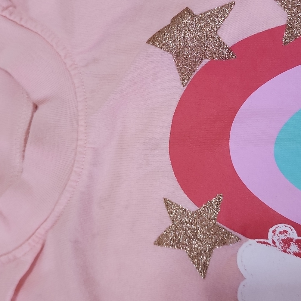 Little Star Organic pink rainbow girls short set size 3T - Picture 6 of 7